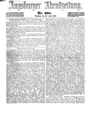 Augsburger Abendzeitung Dienstag 30. Juli 1872