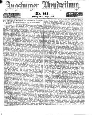 Augsburger Abendzeitung Sonntag 4. August 1872