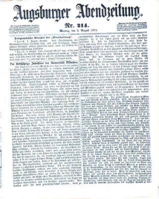Augsburger Abendzeitung Montag 5. August 1872