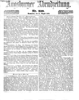 Augsburger Abendzeitung Samstag 31. August 1872