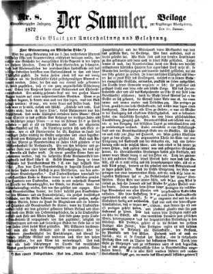 Der Sammler (Augsburger Abendzeitung) Samstag 20. Januar 1872
