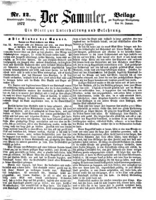 Der Sammler (Augsburger Abendzeitung) Dienstag 30. Januar 1872