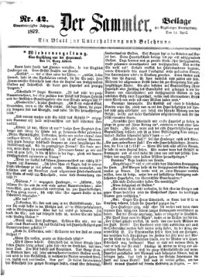 Der Sammler (Augsburger Abendzeitung) Samstag 13. April 1872