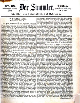 Der Sammler (Augsburger Abendzeitung) Samstag 22. Juni 1872
