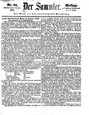 Der Sammler (Augsburger Abendzeitung) Dienstag 27. August 1872