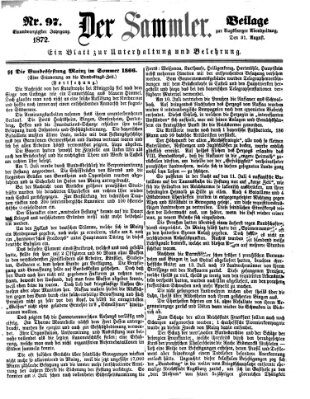 Der Sammler (Augsburger Abendzeitung) Samstag 31. August 1872