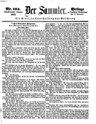Der Sammler (Augsburger Abendzeitung) Dienstag 17. September 1872