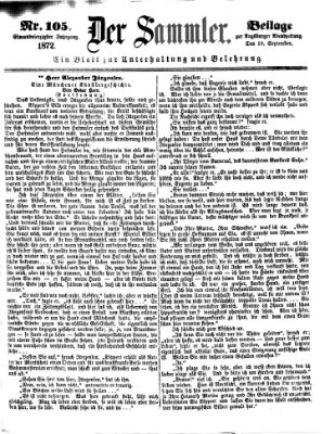 Der Sammler (Augsburger Abendzeitung) Donnerstag 19. September 1872