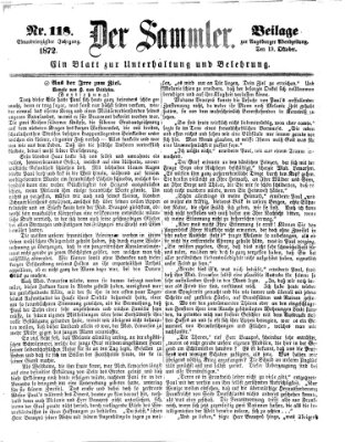 Der Sammler (Augsburger Abendzeitung) Samstag 19. Oktober 1872