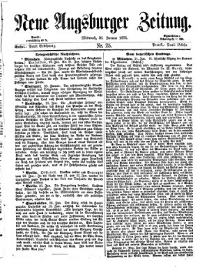 Neue Augsburger Zeitung Mittwoch 25. Januar 1871