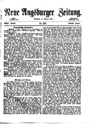 Neue Augsburger Zeitung Samstag 19. August 1871