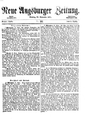Neue Augsburger Zeitung Samstag 23. September 1871