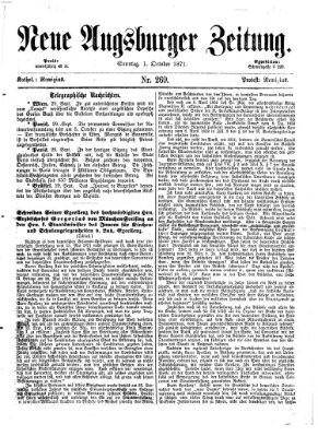 Neue Augsburger Zeitung Sonntag 1. Oktober 1871