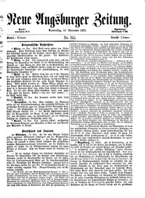 Neue Augsburger Zeitung Donnerstag 16. November 1871