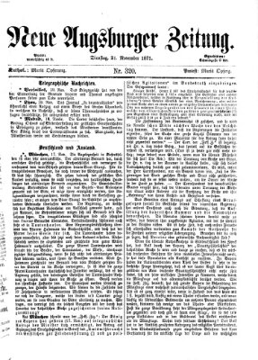 Neue Augsburger Zeitung Dienstag 21. November 1871