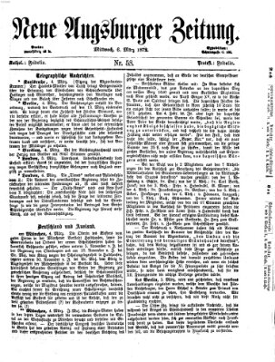 Neue Augsburger Zeitung Mittwoch 6. März 1872