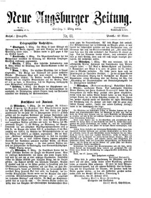 Neue Augsburger Zeitung Samstag 9. März 1872