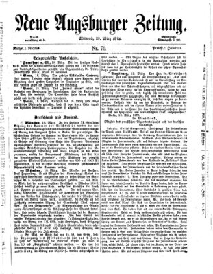 Neue Augsburger Zeitung Mittwoch 20. März 1872