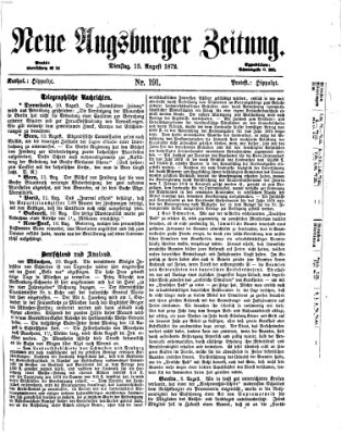 Neue Augsburger Zeitung Dienstag 13. August 1872