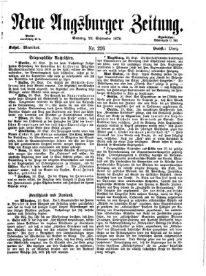 Neue Augsburger Zeitung Sonntag 22. September 1872