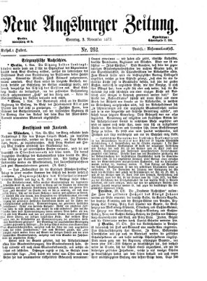 Neue Augsburger Zeitung Sonntag 3. November 1872