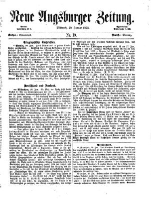 Neue Augsburger Zeitung Mittwoch 22. Januar 1873