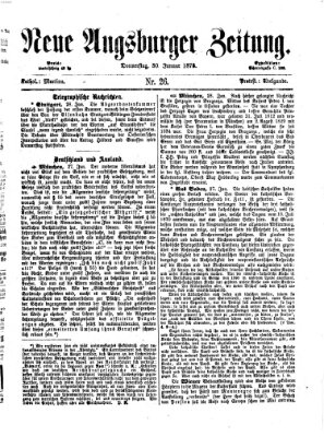 Neue Augsburger Zeitung Donnerstag 30. Januar 1873