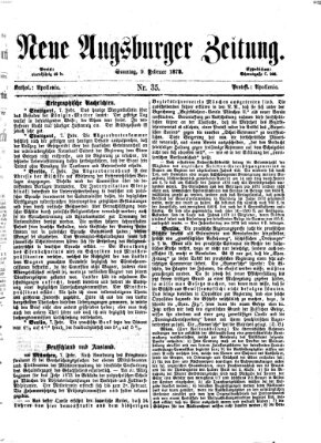 Neue Augsburger Zeitung Sonntag 9. Februar 1873