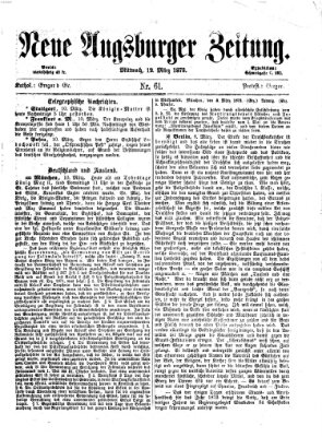 Neue Augsburger Zeitung Mittwoch 12. März 1873