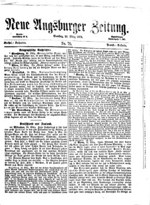 Neue Augsburger Zeitung Samstag 22. März 1873