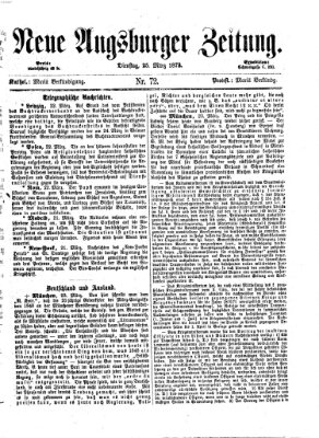 Neue Augsburger Zeitung Dienstag 25. März 1873