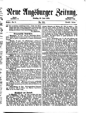 Neue Augsburger Zeitung Samstag 28. Juni 1873