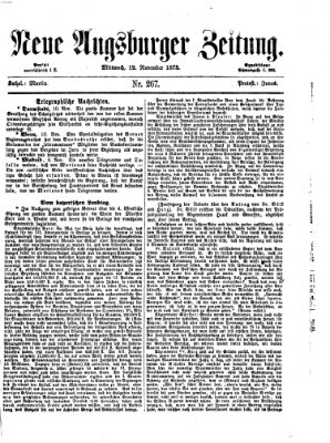 Neue Augsburger Zeitung Mittwoch 12. November 1873