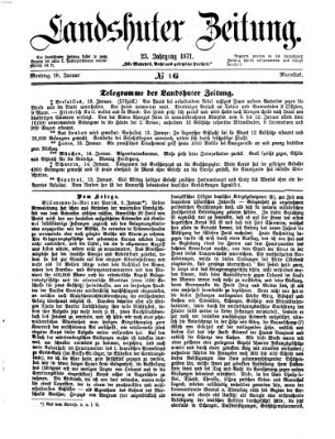Landshuter Zeitung Montag 16. Januar 1871