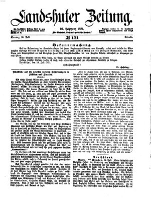 Landshuter Zeitung Sonntag 16. Juli 1871