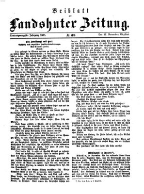 Landshuter Zeitung Montag 27. November 1871