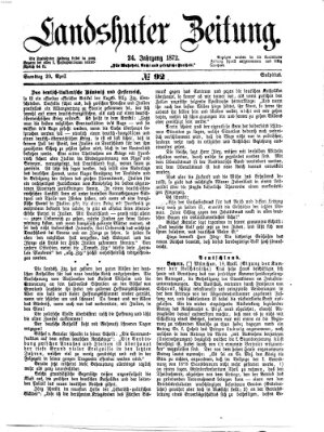 Landshuter Zeitung Samstag 20. April 1872
