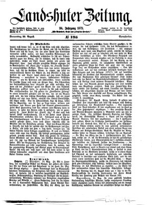 Landshuter Zeitung Donnerstag 22. August 1872