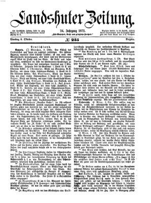 Landshuter Zeitung Dienstag 8. Oktober 1872