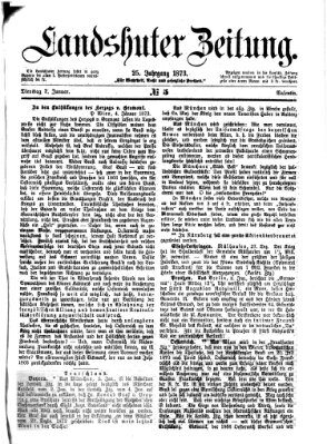 Landshuter Zeitung Dienstag 7. Januar 1873