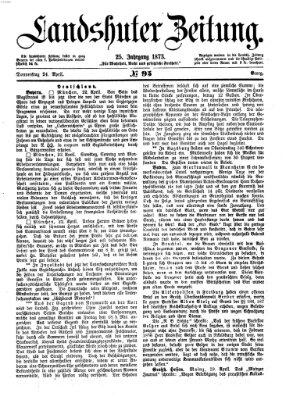 Landshuter Zeitung Donnerstag 24. April 1873