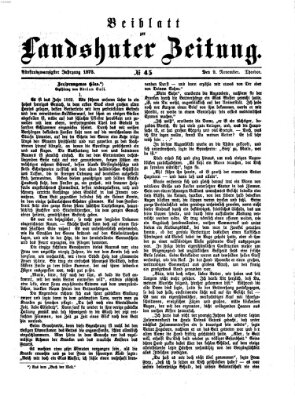Landshuter Zeitung Sonntag 9. November 1873