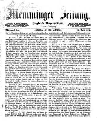 Memminger Zeitung Mittwoch 12. Juli 1871