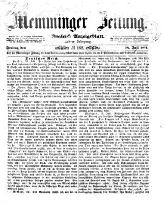 Memminger Zeitung Freitag 14. Juli 1871