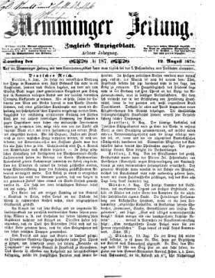 Memminger Zeitung Samstag 12. August 1871