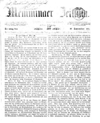 Memminger Zeitung Sonntag 17. September 1871