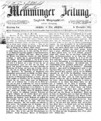 Memminger Zeitung Sonntag 3. Dezember 1871