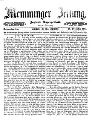 Memminger Zeitung Donnerstag 28. Dezember 1871