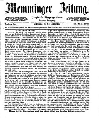 Memminger Zeitung Freitag 29. März 1872