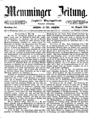 Memminger Zeitung Samstag 31. August 1872